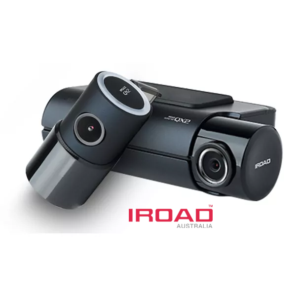 Three Black Iroad Dash Cameras With Red Iroad Australia Logo On A White Background — Hinterland Towbars in Tin Can Bay, QLD