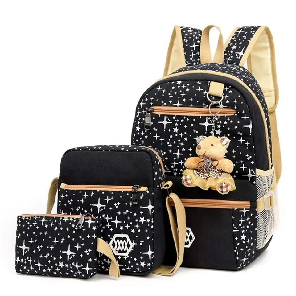 Black Starry Sky Student School bag