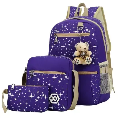 Purple Starry Sky Student School bag