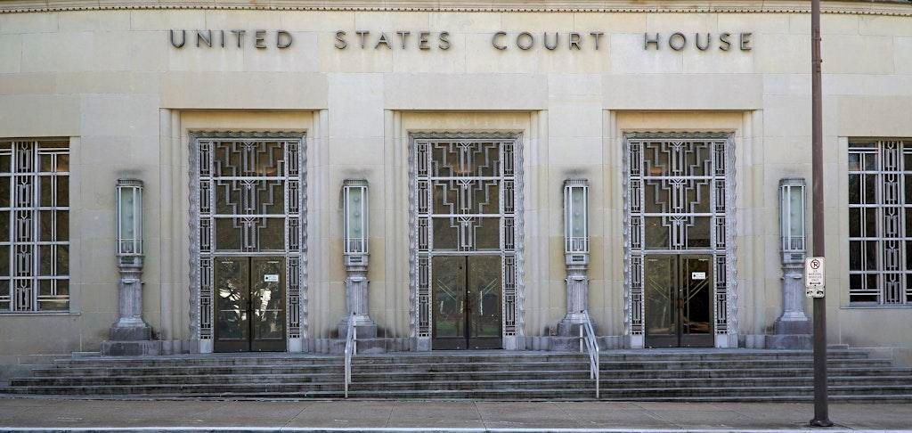 The front of the united states court house
