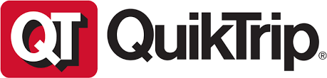 A red and white quiktrip logo on a white background