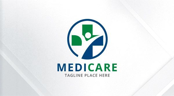 A logo for medicare with a cross and a person in a circle.