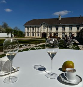 a private tasting at a champagne house in Champagne, France.