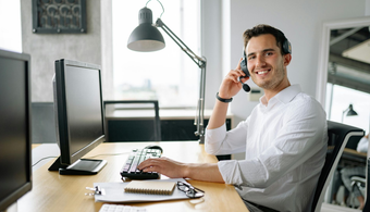 Salesman on the phone