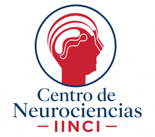 Logo del Centro de Neurociencias INCI, con silueta de cabeza roja y borde azul.