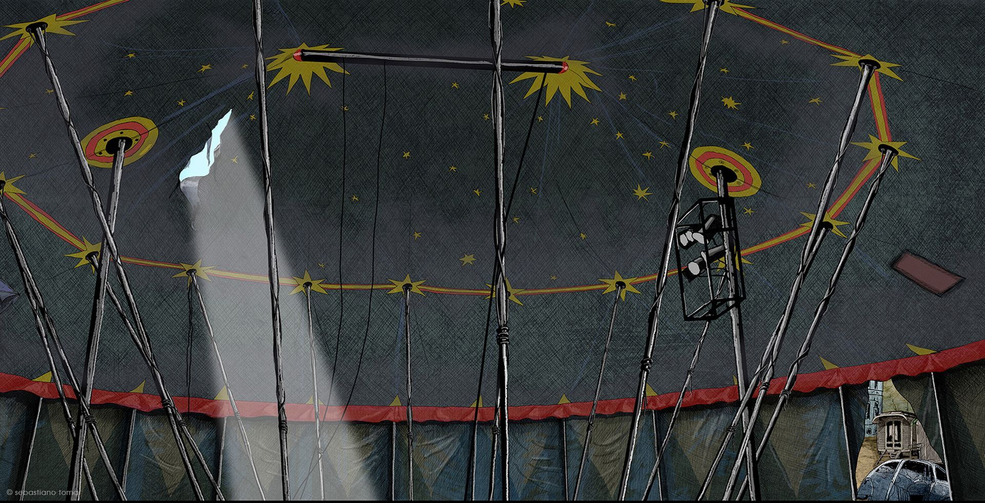 himmel-über-berlin, Les Ailes du désir d'Othman Louati, dessin ©Sebastiano Toma