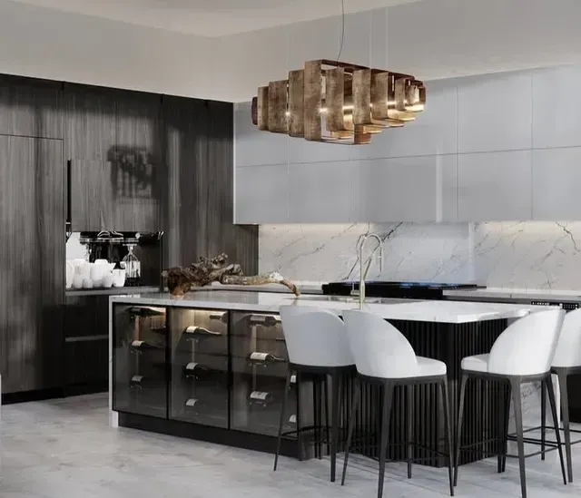 Stylish upscale custom kitchen cabinet design in Sarasota, FL, for a kitchen remodel
