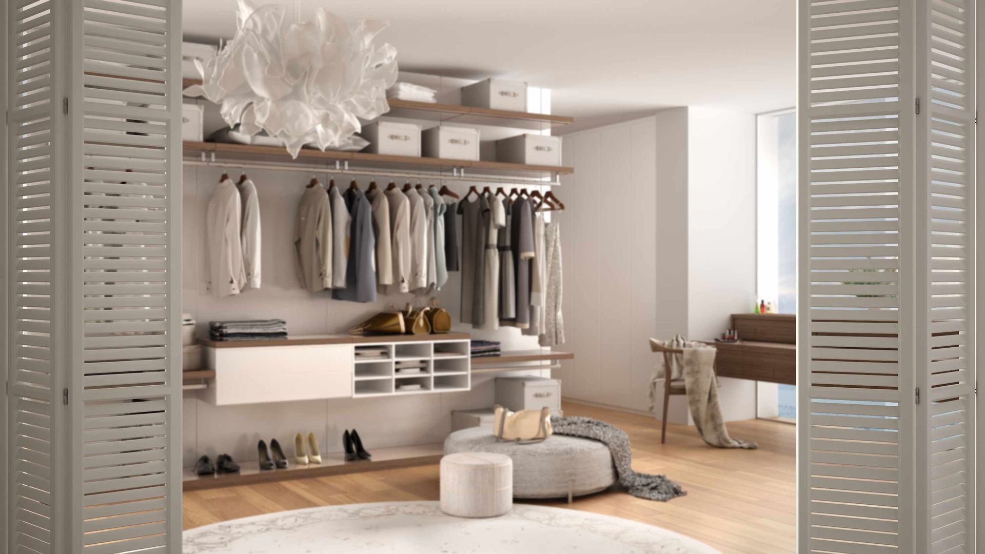 closet with clothes in it
