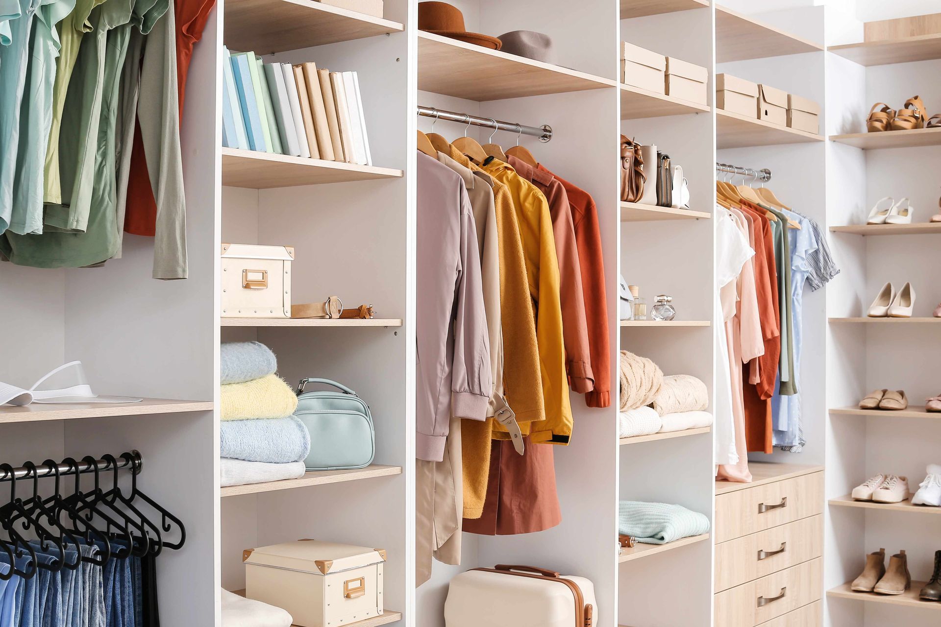 closet with clothes in it