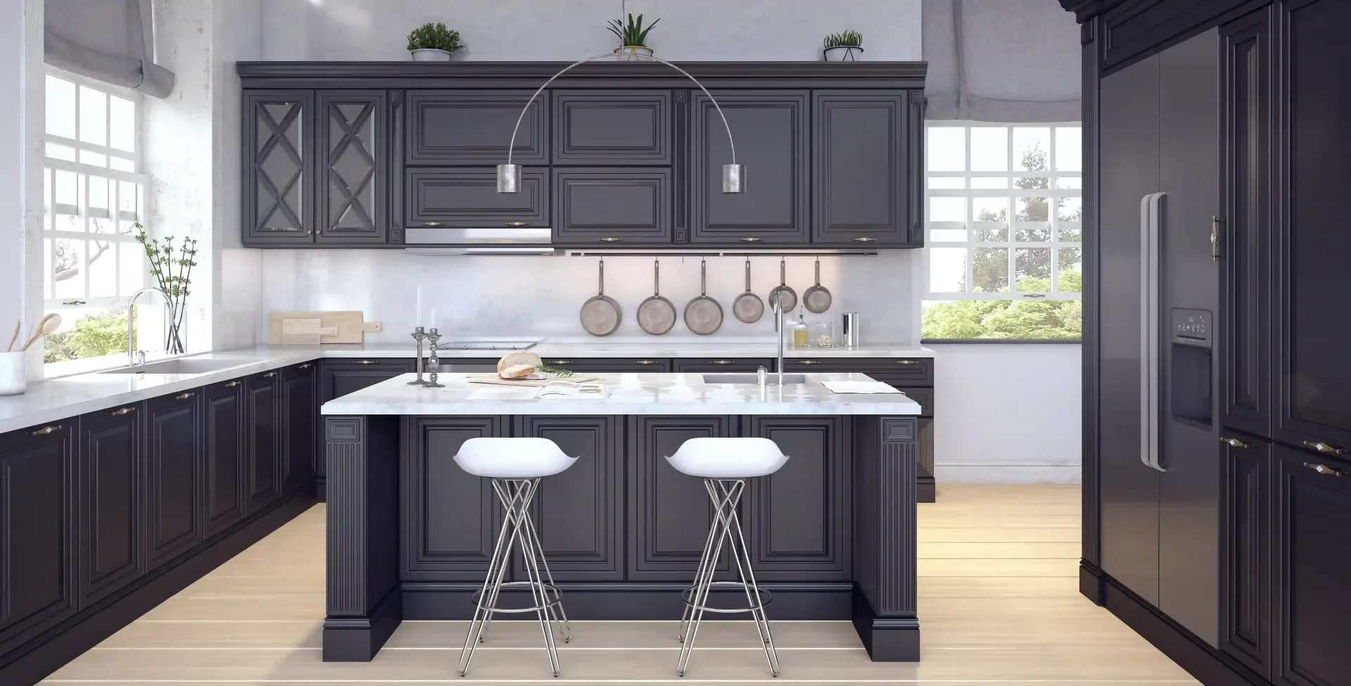 Cabinetry rendered on 3d visualization technology