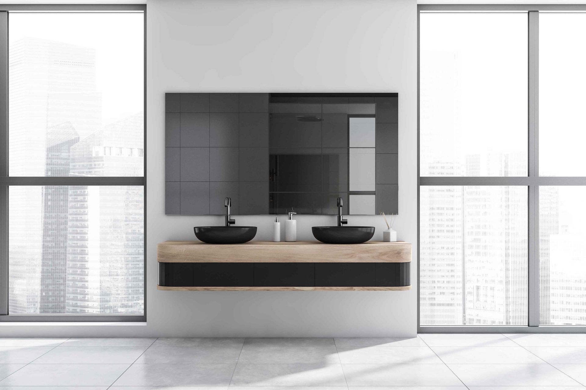 floating fixture in sarasota home bathroom
