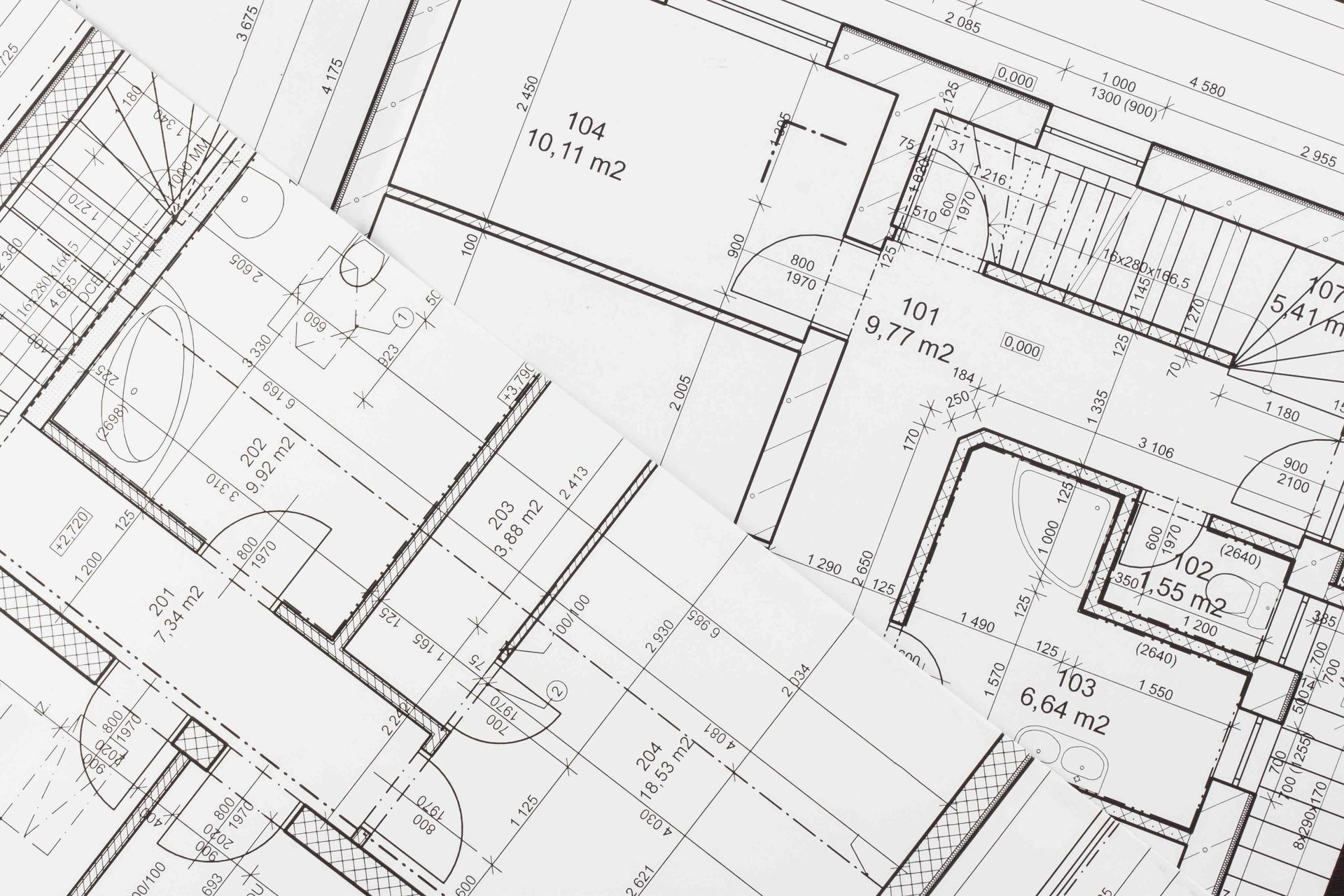 plans written by our contractor for completion of a new project with a unique style