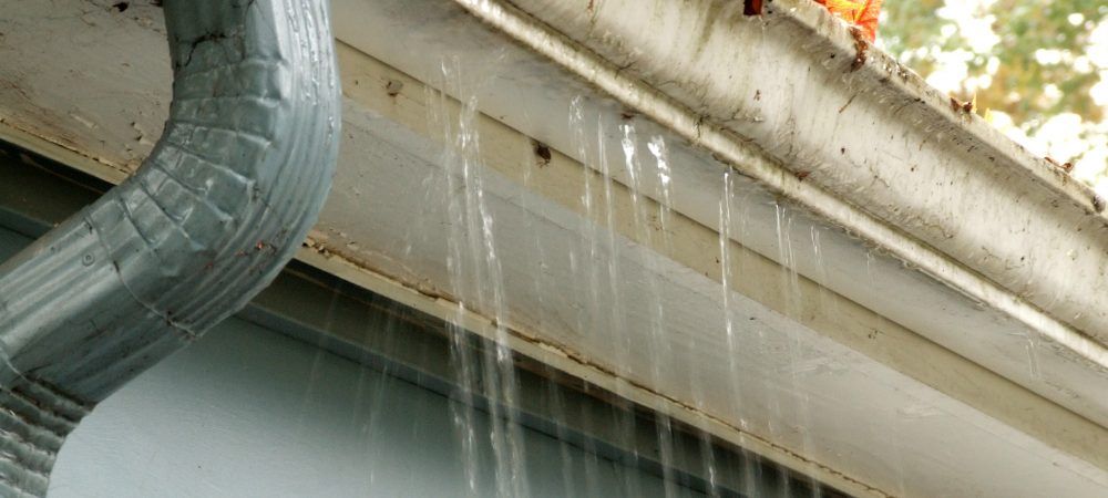 Storm damaged gutter repair service in Amarillo, TX.