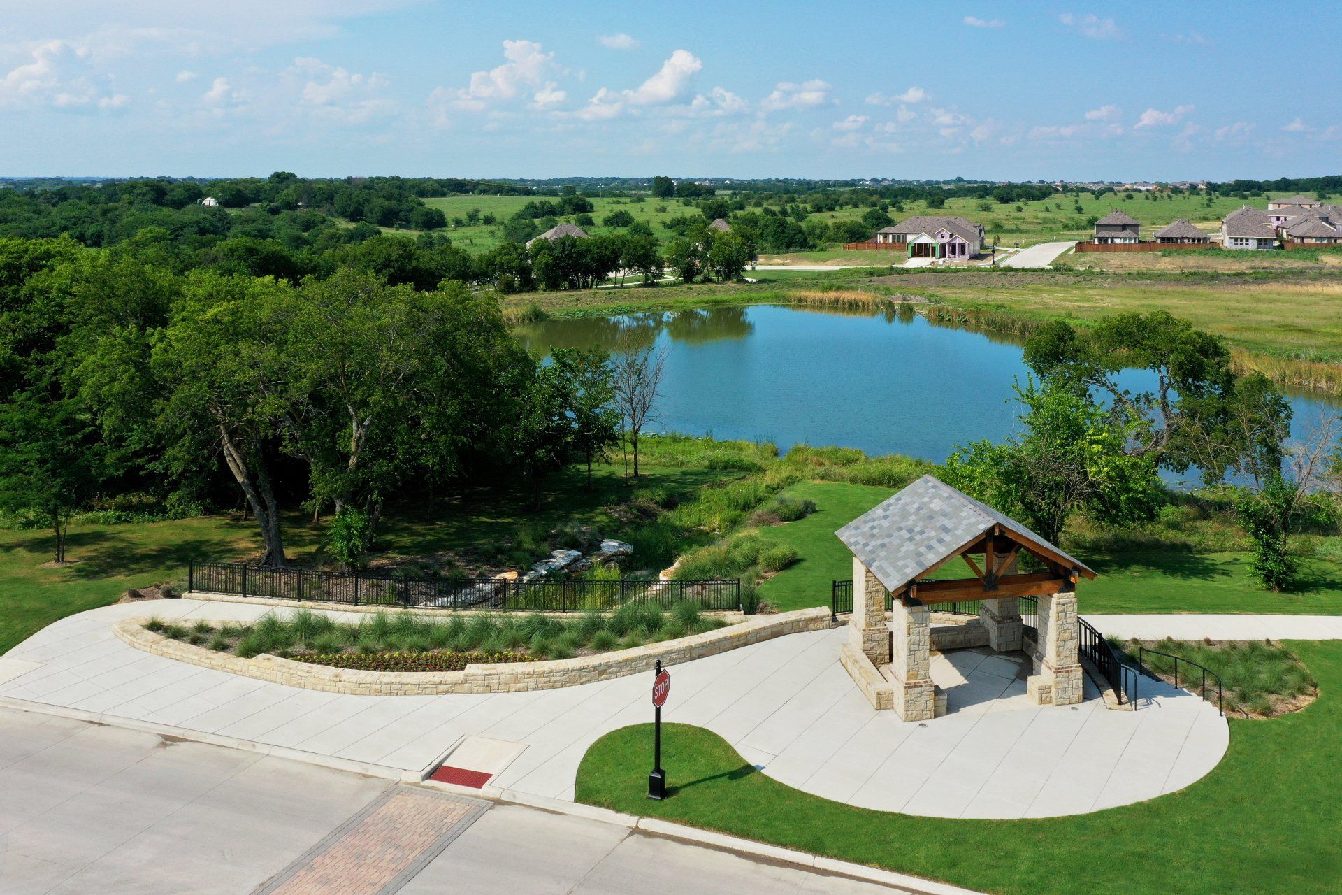Aerial View of Devonshire Community Paths and Water | Devonshire Living | Forney, TX 75126