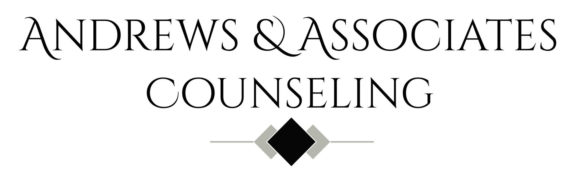 A black and white logo for andrews & associates counseling
