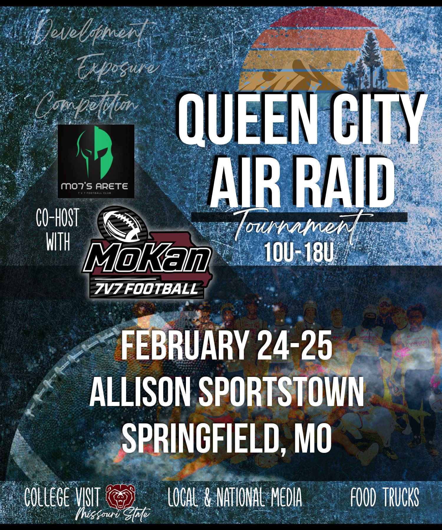 A poster for a queen city air raid tournament.