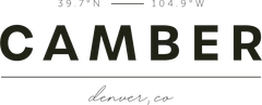 CAMBER logo with coordinates and “Denver, CO” on a white background