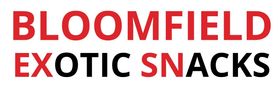 BLOOMFIELD EXOTIC SNACKS logo in red text on a white background