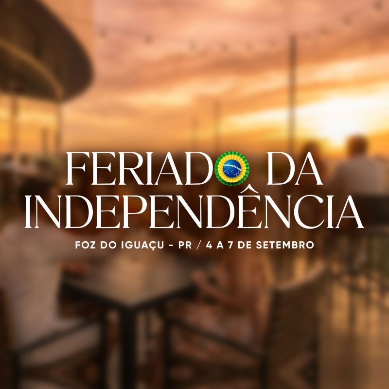 Feriado da Independência com pôr do sol e pessoas reunidas em varanda