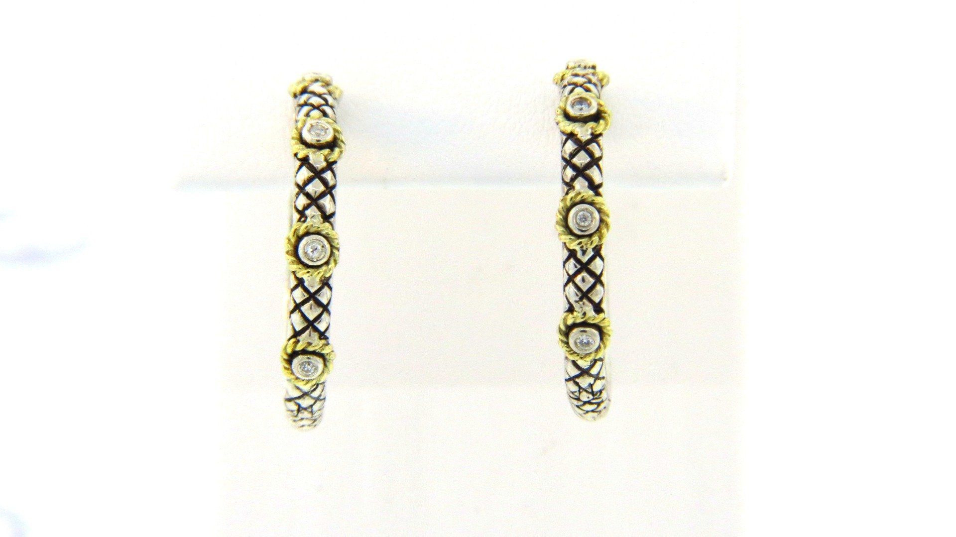 Sterling Silver Diamond Hoop Earrings