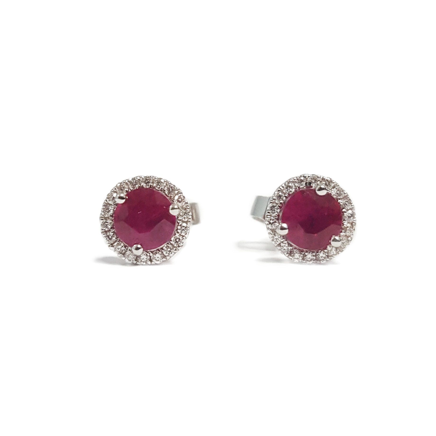 Ruby Halo Studs