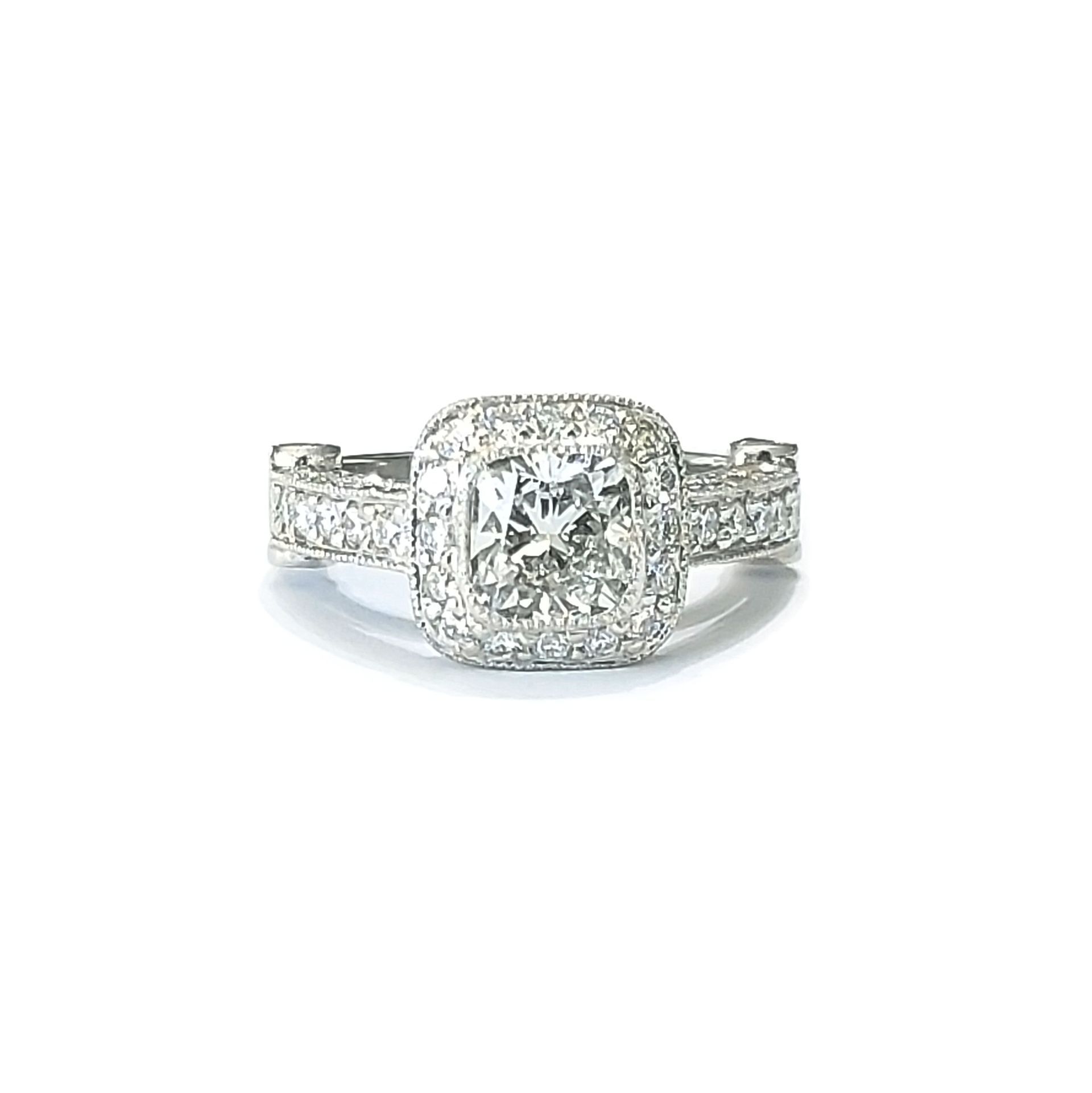 Cushion Halo Engagement Ring