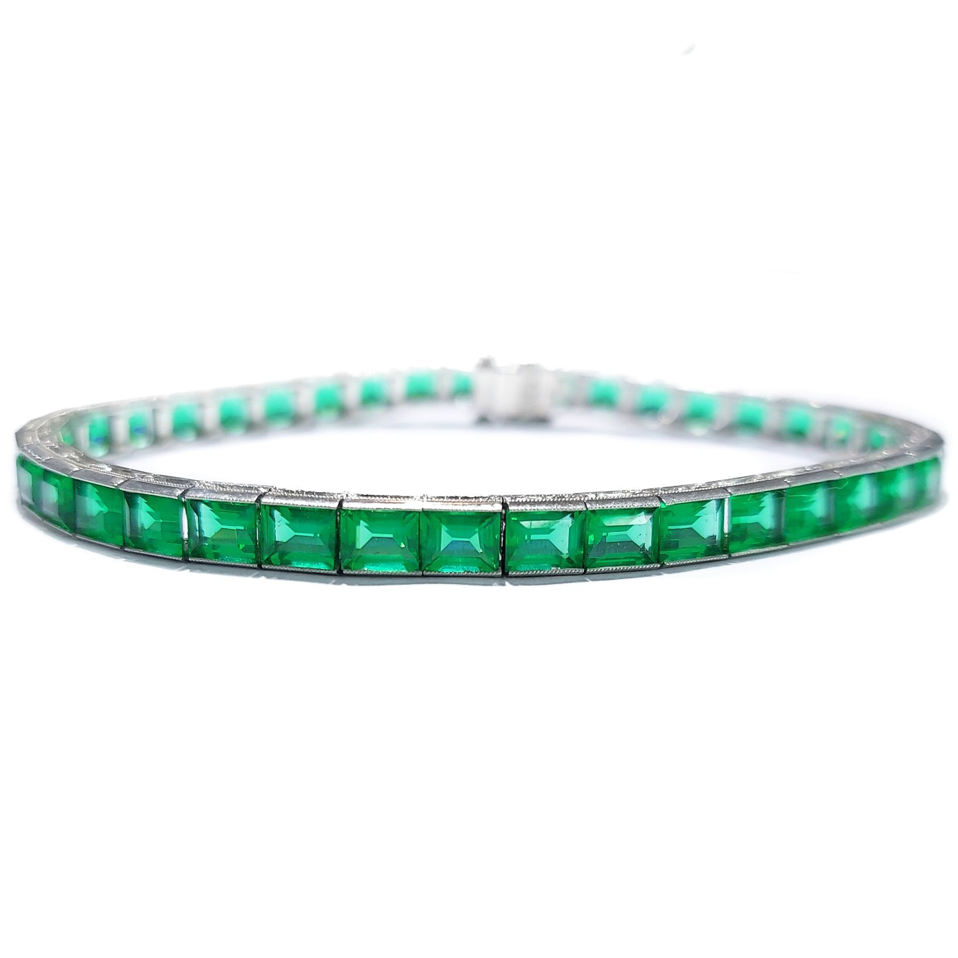Synthetic Emerald Bracelet