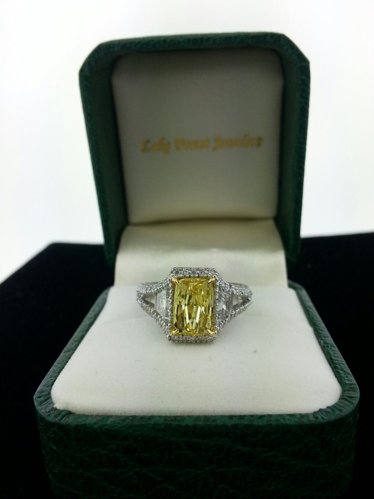 Fancy Vivid Yellow Diamond Ring