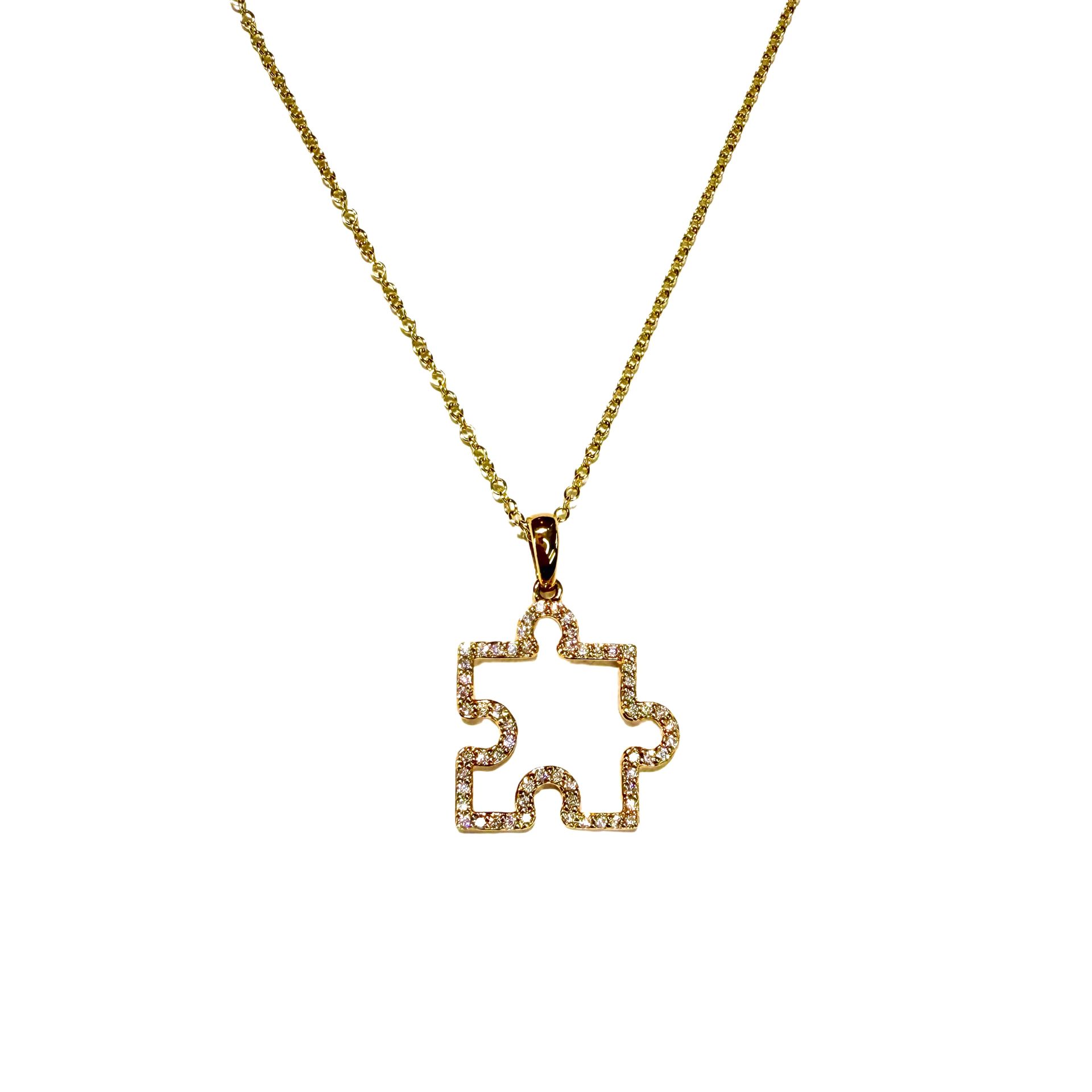 Puzzle Piece Diamond Necklace