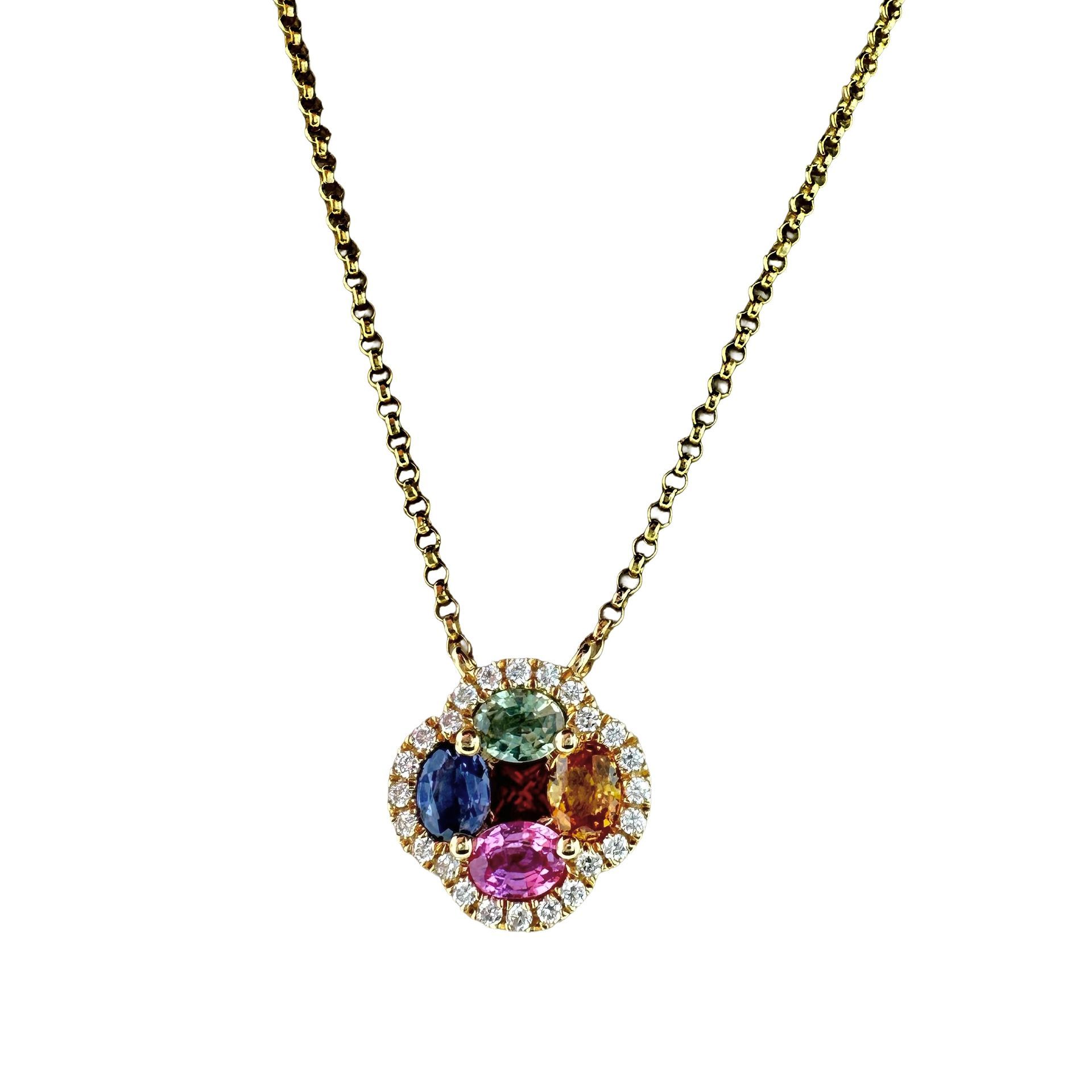 Multi-Colored Saphhire Pendant