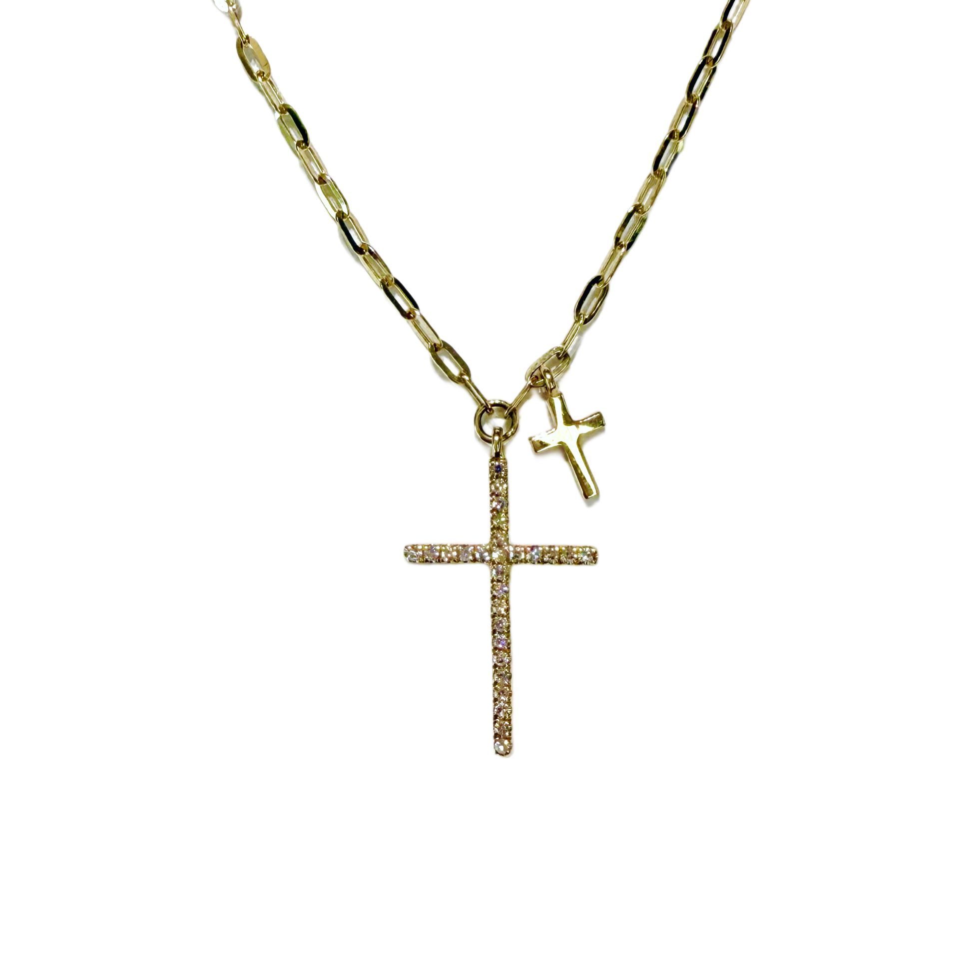 Diamond and Gold Cross Necklace