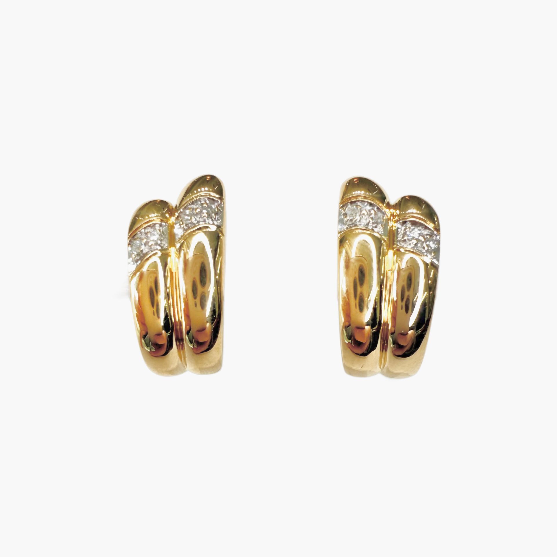 Diamond Double Hoops