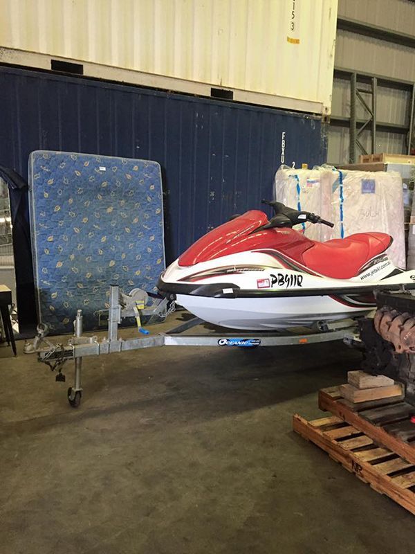 Jet Ski On A Trailer Within A Boat Storage Area — Dawson Moving & Storage NQ in Melbourne, VIC