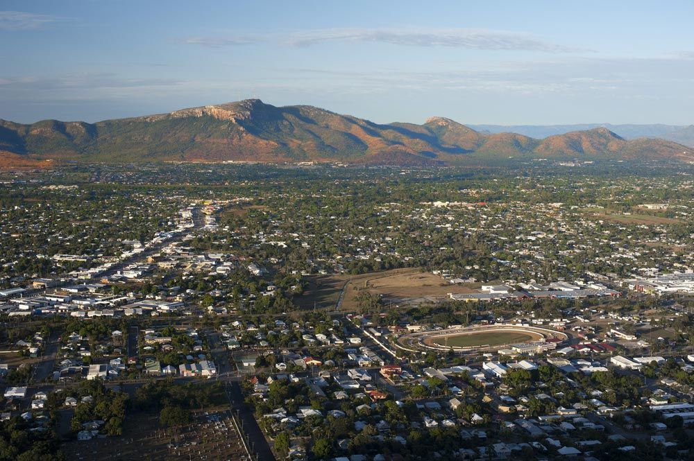 Aerial View On Townsville City With Mountain — Dawson Moving & Storage NQ in Townsville, QLD