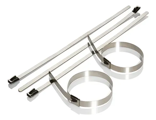 Abraçadeira de inox (aço inoxidável) com trava metálica para fixação de cabos, mangueiras e tubulações