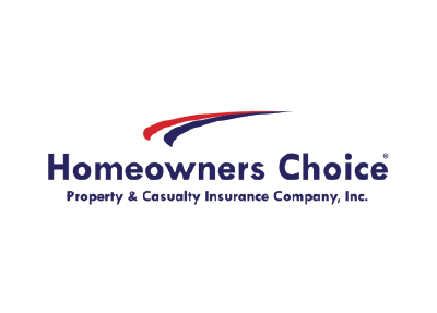 Homeowners Choice Property & Casualty Insurance Company logo with red and blue swoosh