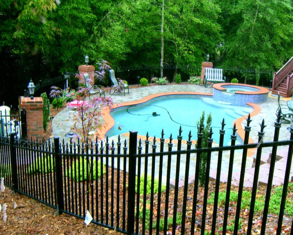 Pool Side — Vale, NC — Catawba Valley Fence