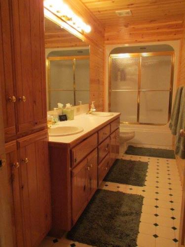 Bathroom mirror and sink