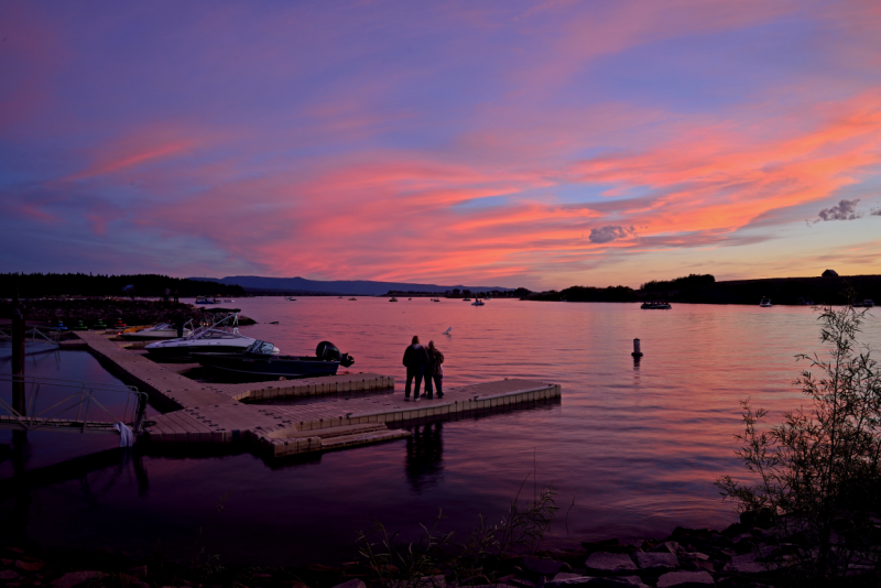 People standing on a dock