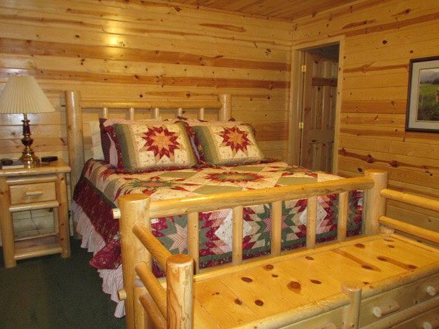 Queen size bed with wooden frames