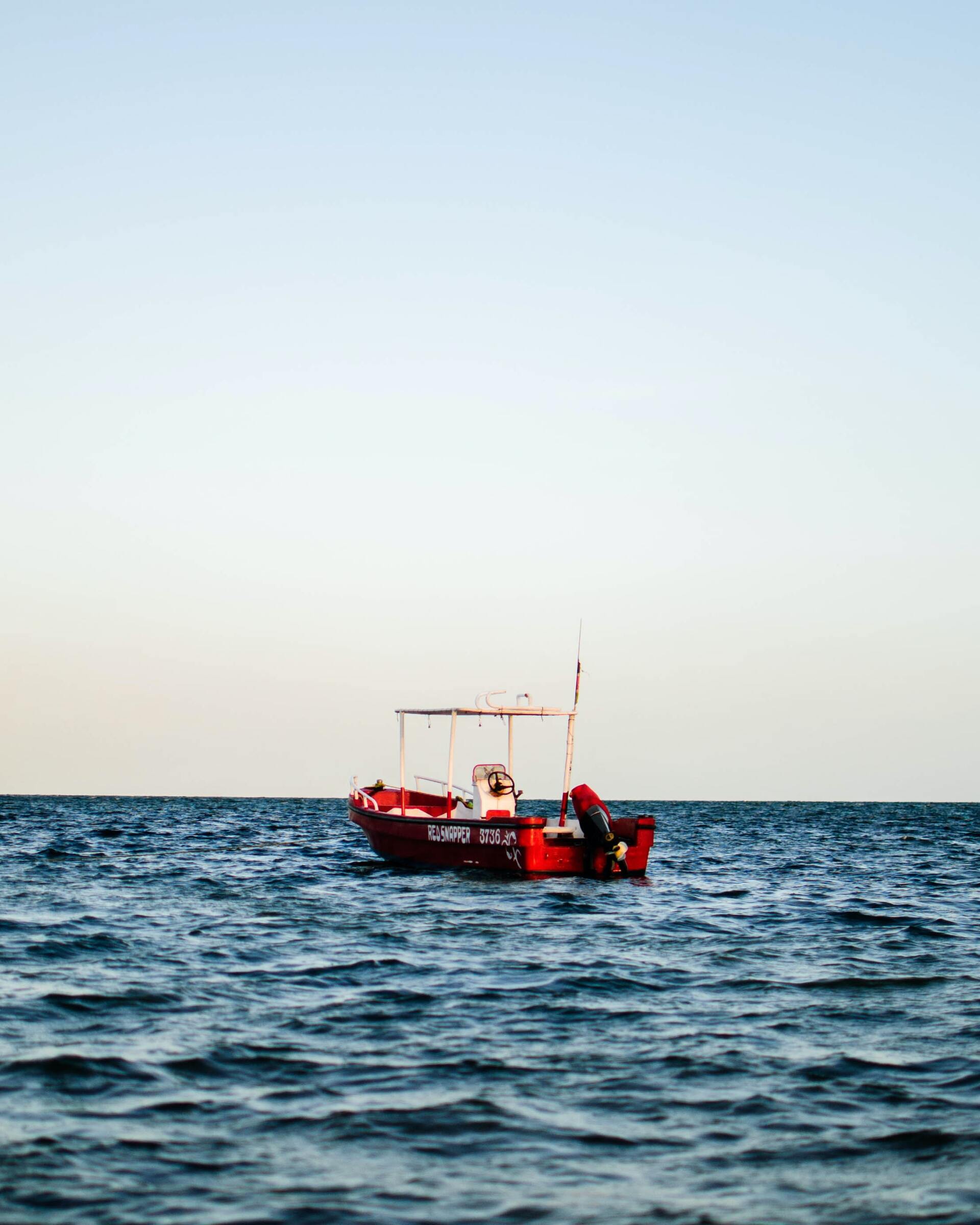 Fishing boat in the middle of a sea