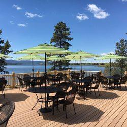 Tables and chairs with umbrella