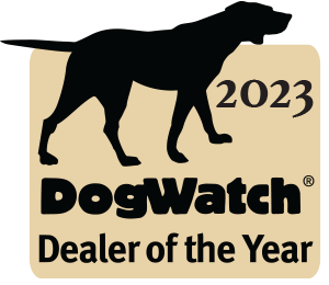 A logo for a dogwatch dealer of the year
