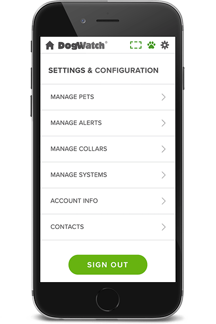 Smart Fence phone app setting screen shot