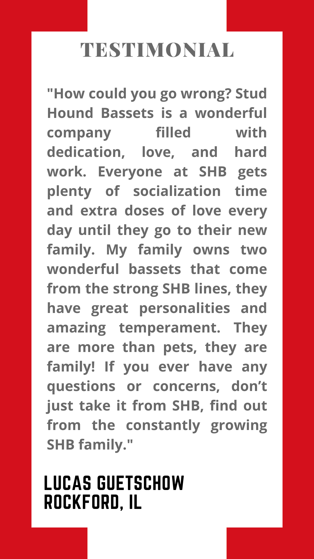 A testimonial from lucas guitschow rockford , il