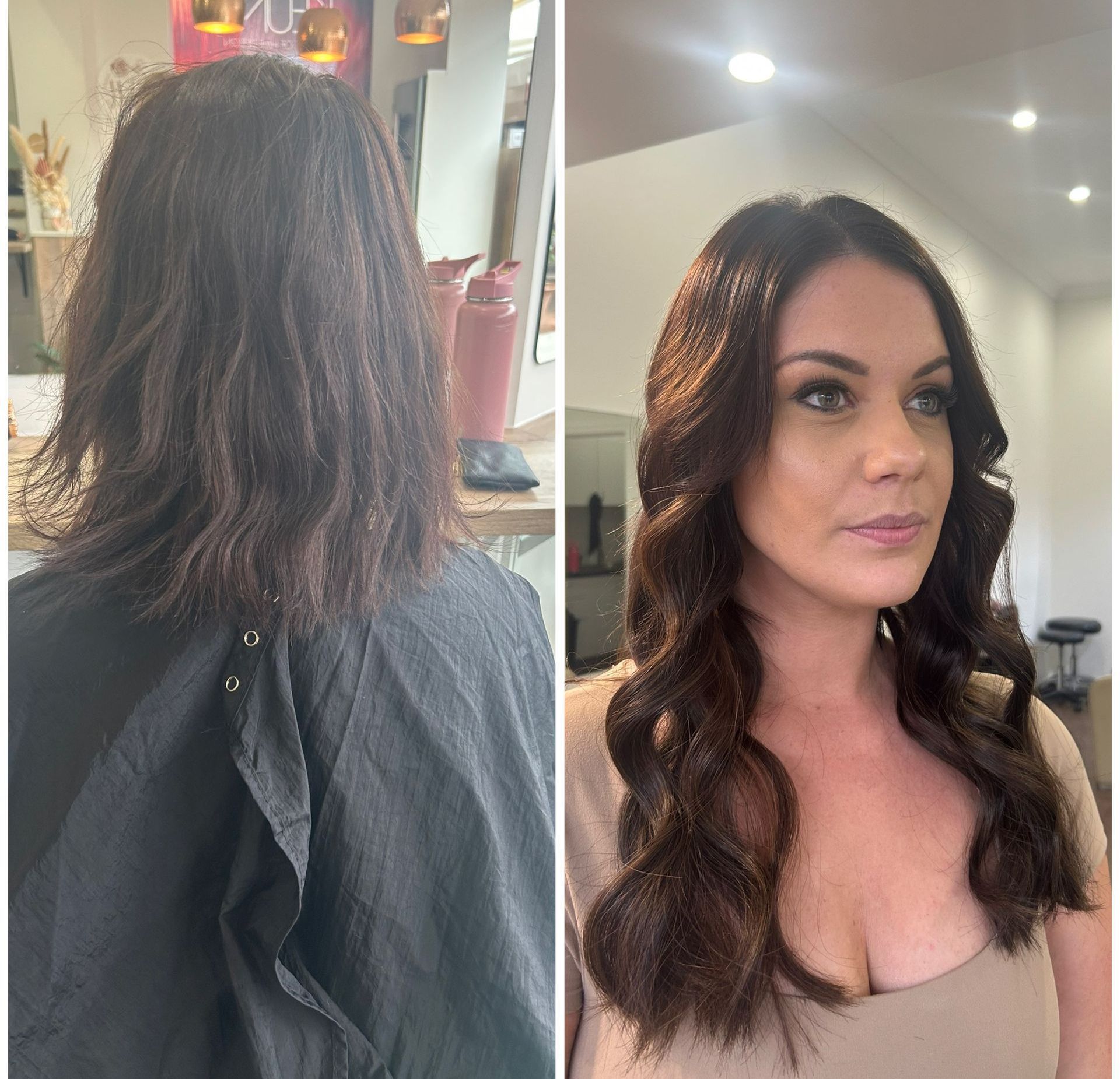 A Before And After Photo Of A Woman 's Hair — Hair By Jell In Cannonvale, QLD