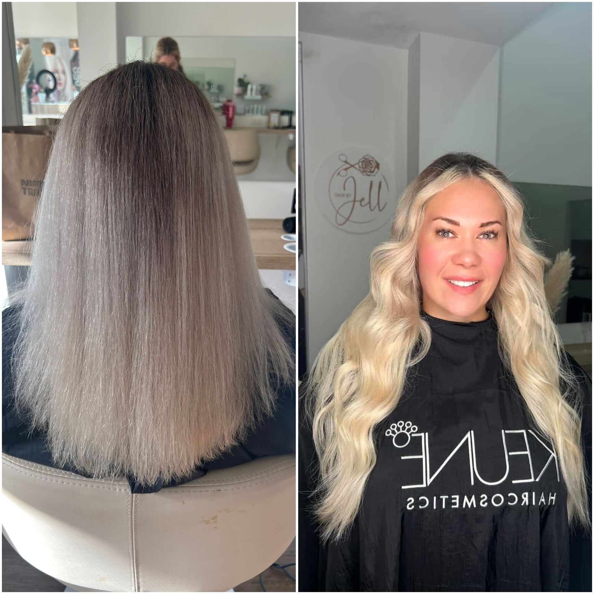 A Before And After Photo Of A Woman 's Hair — Hair By Jell In Cannonvale, QLD