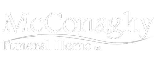 McConaghy Funeral Home Logo White text