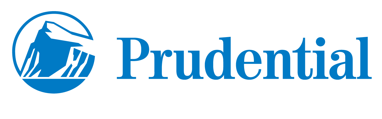 The prudential logo is blue and white with a mountain in the middle.