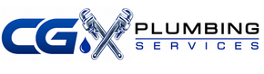 CGX Plumbing Services logo with blue and silver lettering and a stylized wrench icon